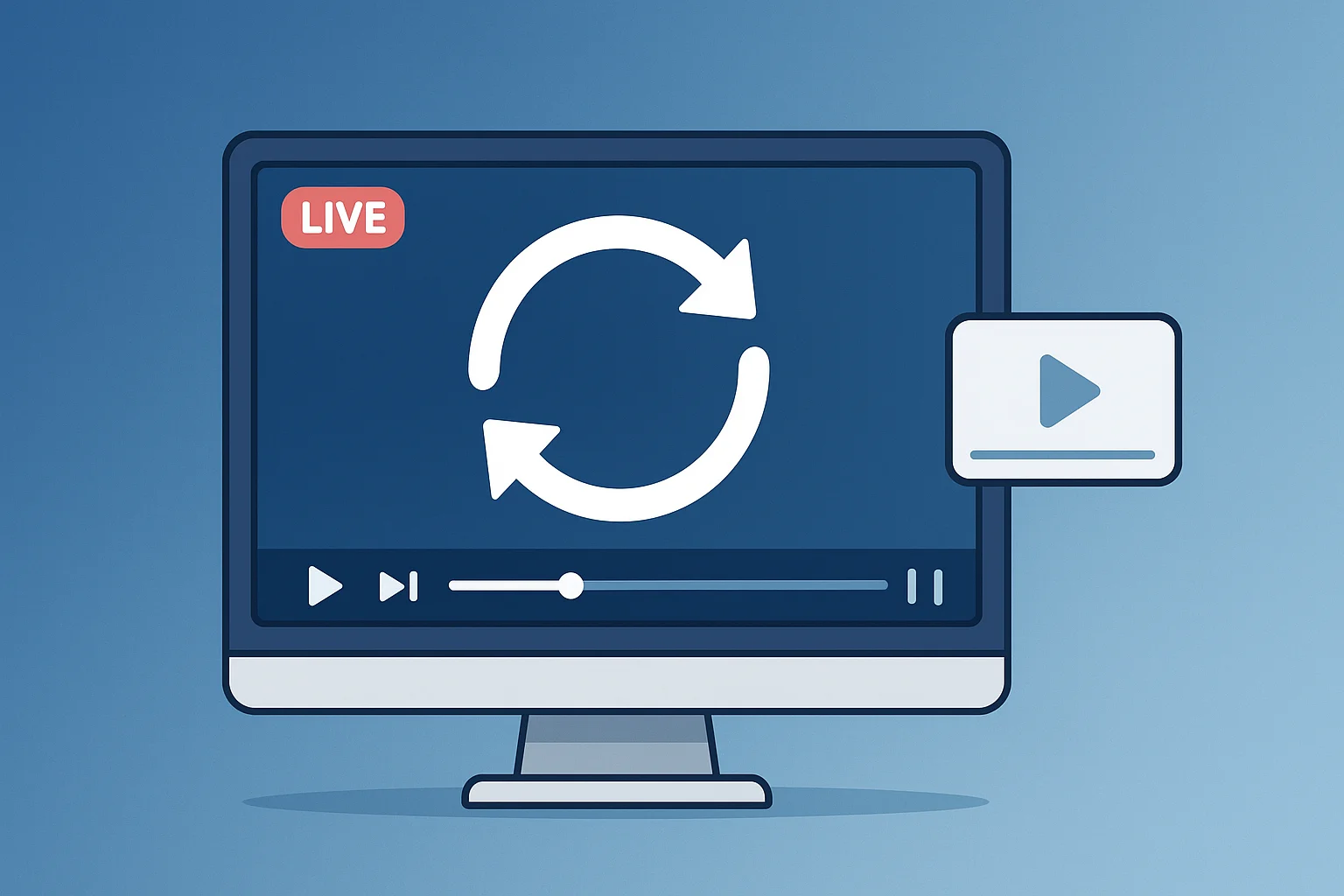 Illustration of turning old YouTube videos into profitable live streams